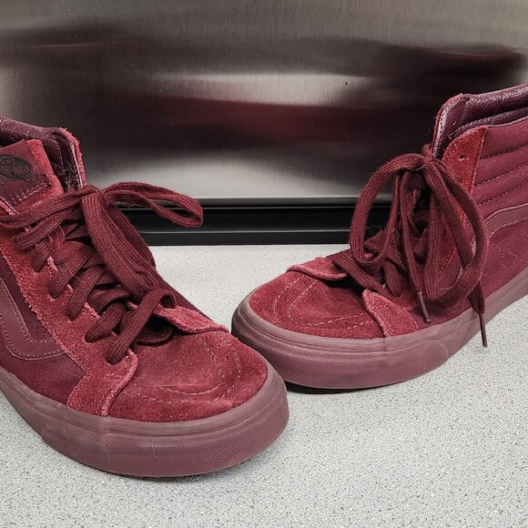 Maroon Zip Vans Sk8hi - Picture 1 of 9